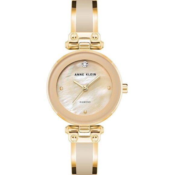Anne Klein AK-1980TMGB Women Gold Stainless Steel Analog Dial Quartz Watch BL307 - Picture 1 of 6